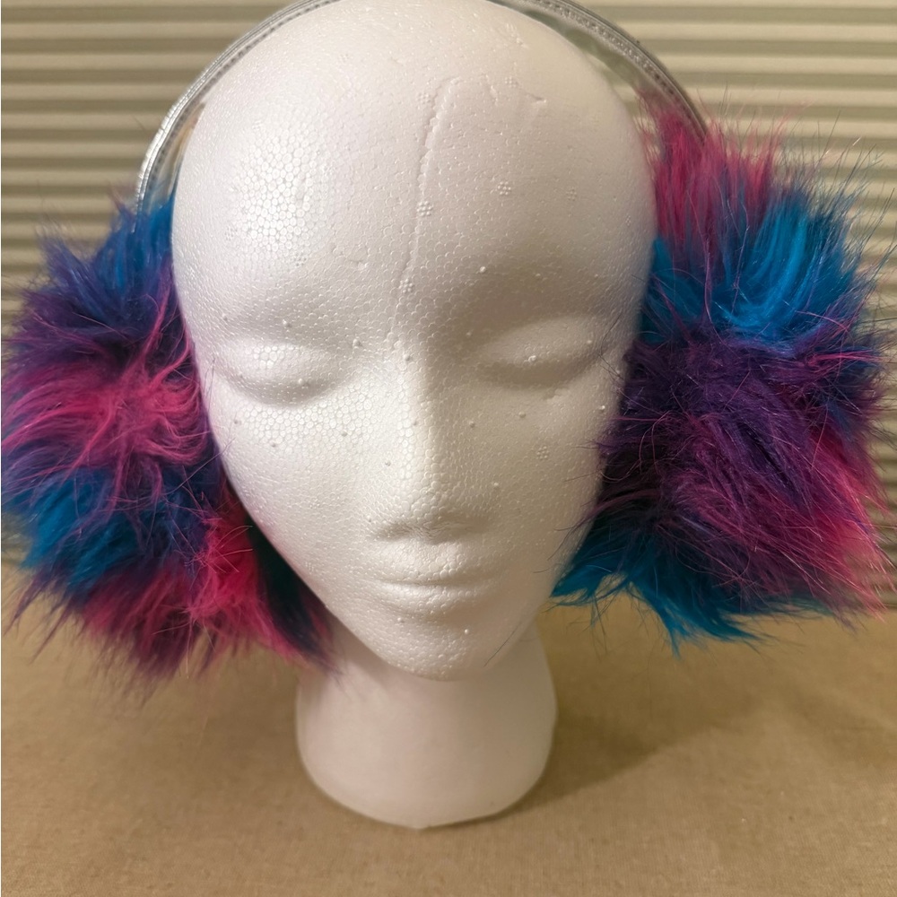 Justice Pink and Blue Fluffy Kids Large Earmuffs